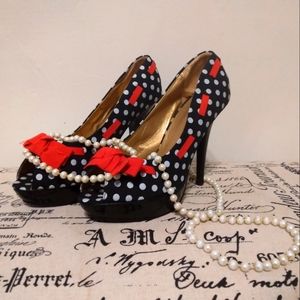 Sexy Peeptoe Polkadot Heels